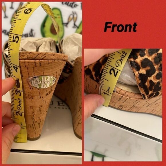 New GUESS leopard print wedge sandals 8.5 - Picture 5 of 5